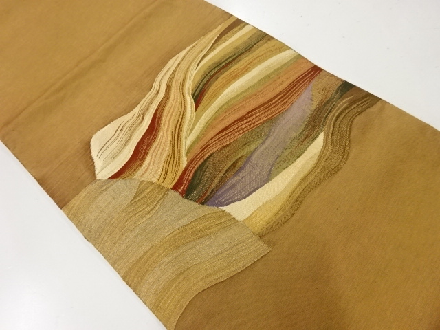 リサイクル　すくい織抽象模様織出し袋帯